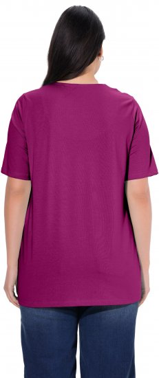 Ulla Popken Essential Notch Neck Stretch Tee Berry - Tricouri - 