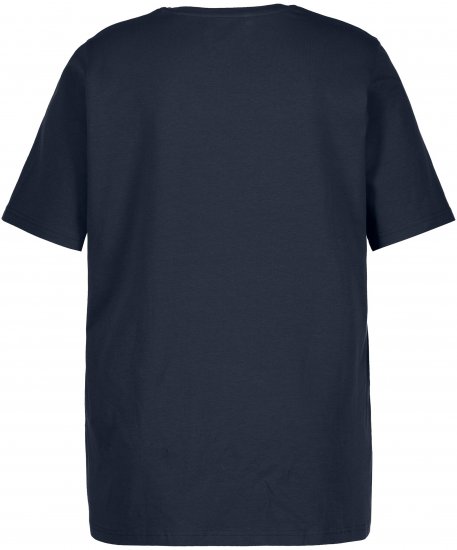 Ulla Popken Essential Round Neck Stretch Tee Navy Blue - Tricouri - 