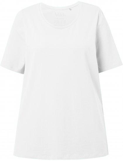 Ulla Popken Essential Round Neck Stretch Tee Snow White - Tricouri - 