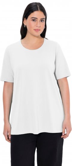 Ulla Popken Essential Round Neck Stretch Tee Snow White - Tricouri - 