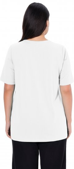 Ulla Popken Essential Round Neck Stretch Tee Snow White - Tricouri - 