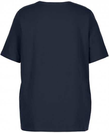 Ulla Popken Essential Square Neck Stretch Tee Navy Blue - Tricouri - 