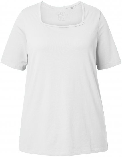 Ulla Popken Essential Square Neck Stretch Tee Snow White - Tricouri - 