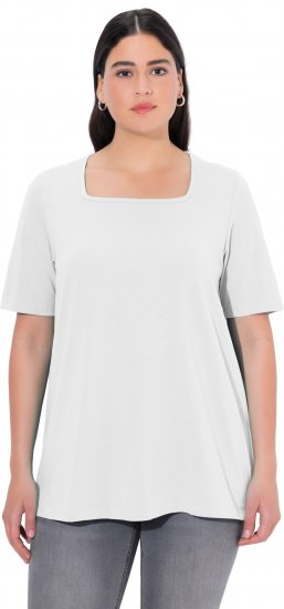 Ulla Popken Essential Square Neck Stretch Tee Snow White - Tricouri - 