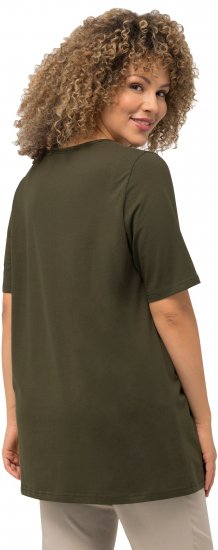 Ulla Popken Essential Square Neck Stretch Tee Forest Green - Tricouri - 
