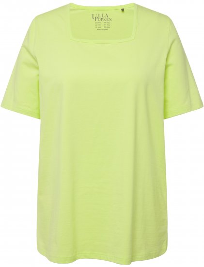 Ulla Popken Essential Square Neck Stretch Tee Lime Green - Tricouri - 