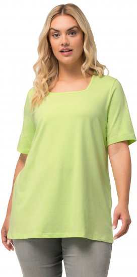 Ulla Popken Essential Square Neck Stretch Tee Lime Green - Tricouri - 