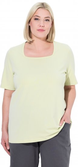 Ulla Popken Essential Square Neck Stretch Tee Pistachio - Tricouri - 