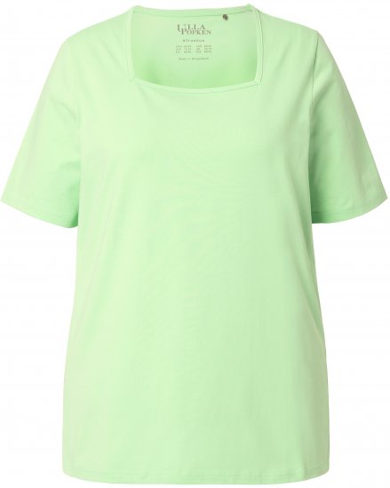 Ulla Popken Essential Square Neck Stretch Tee Light Green - Tricouri - 