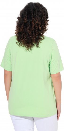 Ulla Popken Essential Square Neck Stretch Tee Light Green - Tricouri - 