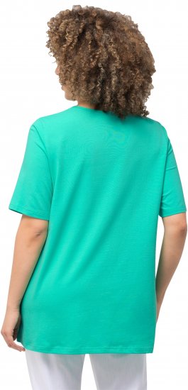 Ulla Popken Essential Square Neck Stretch Tee Turquoise Green - Tricouri - 