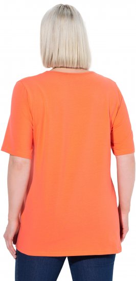 Ulla Popken Essential Square Neck Stretch Tee Coral Pink - Tricouri - 