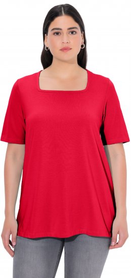 Ulla Popken Essential Square Neck Stretch Tee Red - Tricouri - 