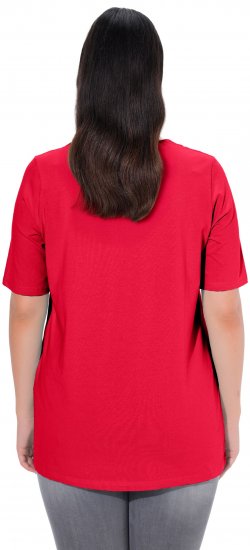 Ulla Popken Essential Square Neck Stretch Tee Red - Tricouri - 
