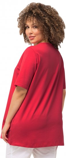 Ulla Popken Essential Square Neck Stretch Tee Dark Pink - Tricouri - 