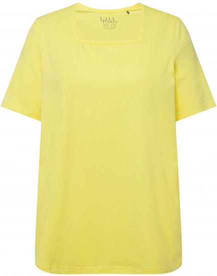 Ulla Popken Essential Square Neck Stretch Tee Lemon Yellow - Tricouri - 