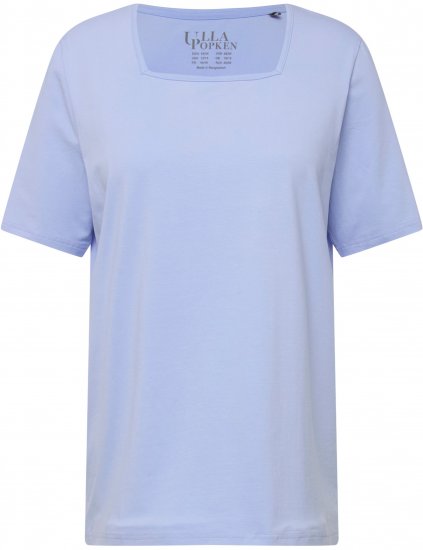 Ulla Popken Essential Square Neck Stretch Tee Sky Blue - Tricouri - 