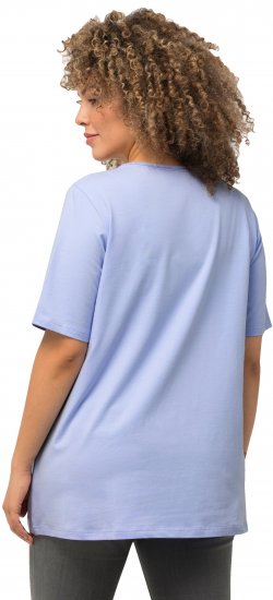 Ulla Popken Essential Square Neck Stretch Tee Sky Blue - Tricouri - 