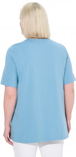 Ulla Popken Essential Square Neck Stretch Tee Light Teal - Tricouri - 