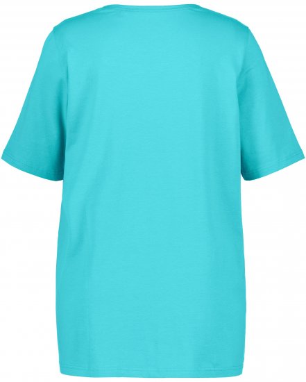 Ulla Popken Essential Square Neck Stretch Tee Deep Aqua - Tricouri - 
