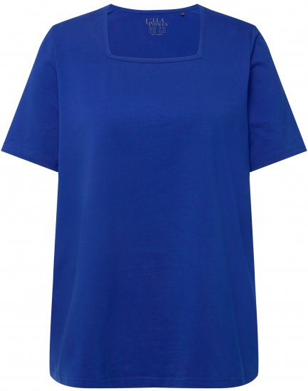 Ulla Popken Essential Square Neck Stretch Tee Cobalt Blue - Tricouri - 