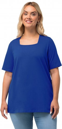 Ulla Popken Essential Square Neck Stretch Tee Cobalt Blue - Tricouri - 
