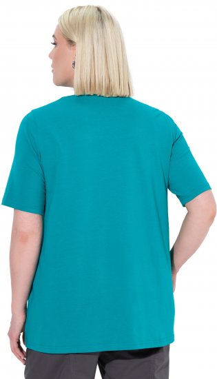 Ulla Popken Essential Square Neck Stretch Tee Teal - Tricouri - 