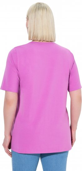 Ulla Popken Essential Square Neck Stretch Tee Cool Pink - Tricouri - 