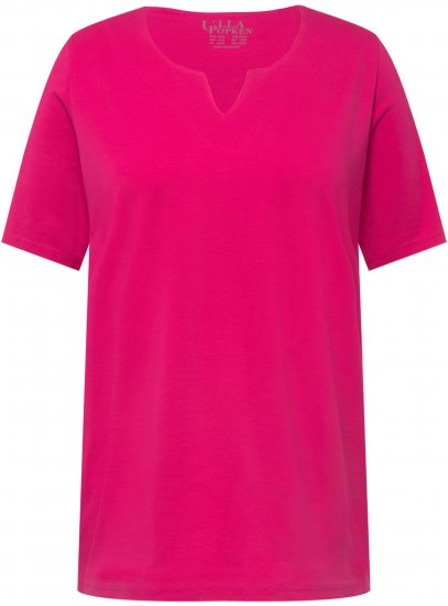 Ulla Popken Essential Square Neck Stretch Tee Fuchsia Pink - Tricouri - 