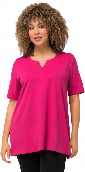 Ulla Popken Essential Square Neck Stretch Tee Fuchsia Pink - Tricouri - 