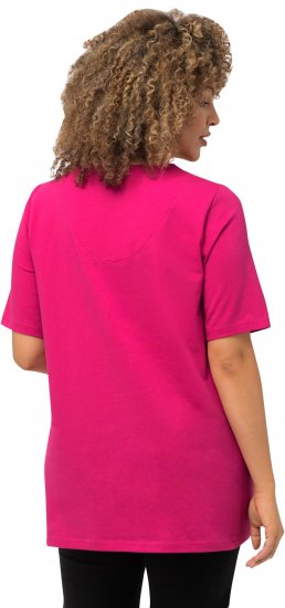 Ulla Popken Essential Square Neck Stretch Tee Fuchsia Pink - Tricouri - 