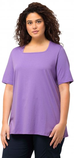 Ulla Popken Essential Square Neck Stretch Tee Pale Lilac - Tricouri - 