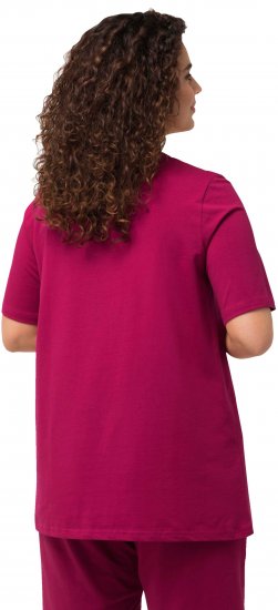 Ulla Popken Essential Square Neck Stretch Tee Magnolia Red - Tricouri - 