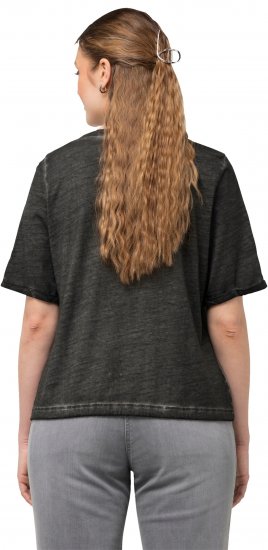 Ulla Popken Cold Dyed Sweetheart Neckline Short Sleeve Tee Graphite Grey - Tricouri - 