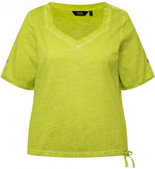 Ulla Popken Cold Dyed Sweetheart Neckline Short Sleeve Tee Apple Green - Tricouri - 