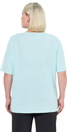 Ulla Popken Antibacterial Short Sleeve Draped Tee Light Turquiose - Tricouri - 