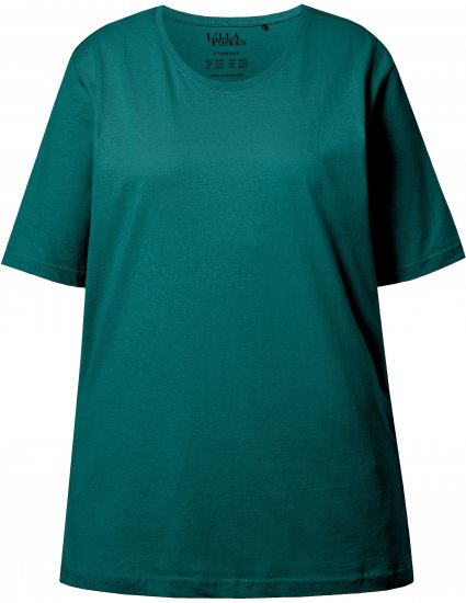 Ulla Popken Basic Round Neck Short Sleeve Relaxed Fit T-Shirt Teal Green - Tricouri - 
