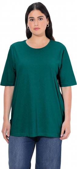Ulla Popken Basic Round Neck Short Sleeve Relaxed Fit T-Shirt Teal Green - Tricouri - 