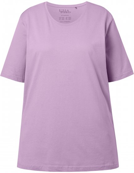Ulla Popken Basic Round Neck Short Sleeve Relaxed Fit T-Shirt Lavender Pink - Tricouri - 