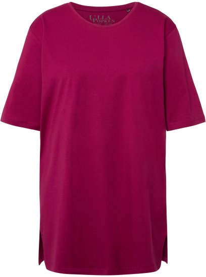 Ulla Popken Basic Round Neck Short Sleeve Relaxed Fit T-Shirt Magnolia Red - Tricouri - 