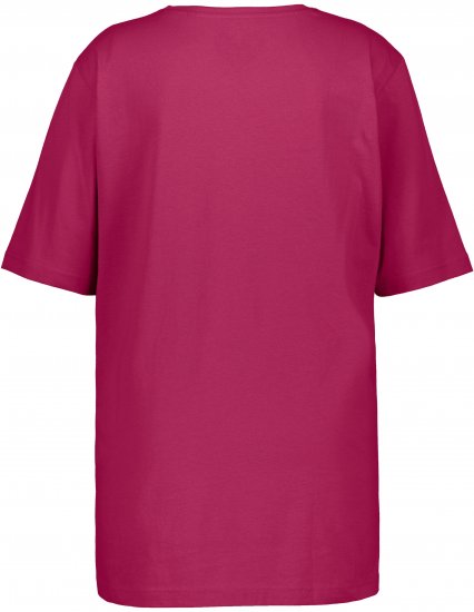 Ulla Popken Basic Round Neck Short Sleeve Relaxed Fit T-Shirt Magnolia Red - Tricouri - 