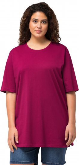 Ulla Popken Basic Round Neck Short Sleeve Relaxed Fit T-Shirt Magnolia Red - Tricouri - 