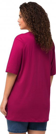 Ulla Popken Basic Round Neck Short Sleeve Relaxed Fit T-Shirt Magnolia Red - Tricouri - 