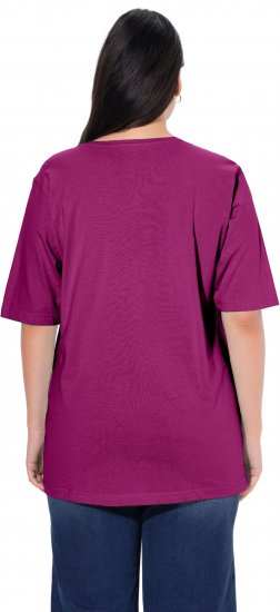 Ulla Popken Basic Round Neck Short Sleeve Relaxed Fit T-Shirt Berry Purple - Tricouri - 