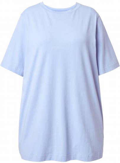 Ulla Popken Basic Round Neck Short Sleeve T-Shirt Light Blue - Tricouri - 