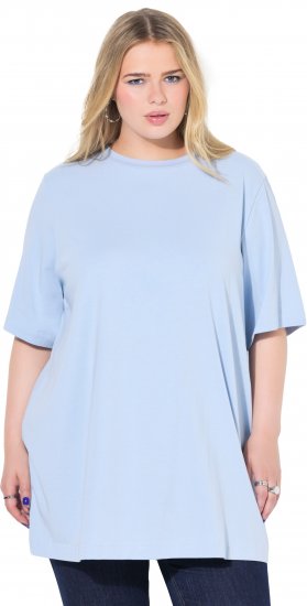 Ulla Popken Basic Round Neck Short Sleeve T-Shirt Light Blue - Tricouri - 