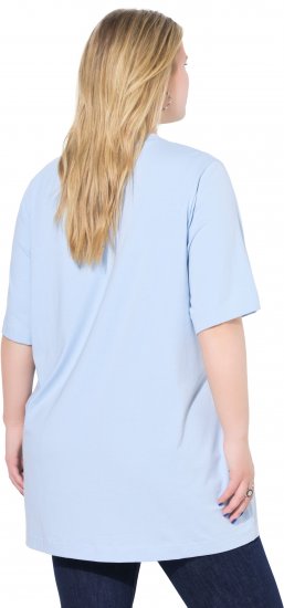 Ulla Popken Basic Round Neck Short Sleeve T-Shirt Light Blue - Tricouri - 
