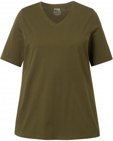 Ulla Popken Eco Cotton Basic T-Shirt 2-Pack Green/Black - Tricouri - 