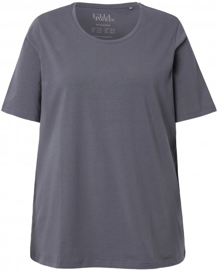Ulla Popken Essential Round Neck Stretch Tee Graphite Grey - Tricouri - 