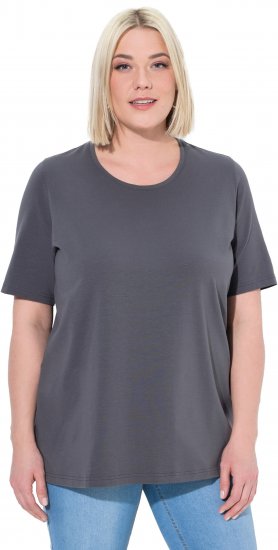 Ulla Popken Essential Round Neck Stretch Tee Graphite Grey - Tricouri - 